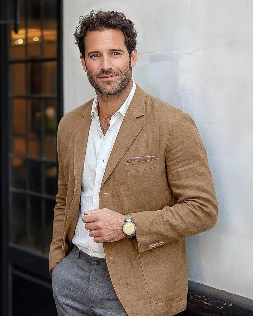Men's Linen Cotton Jacket – Retro Deconstructed Cut