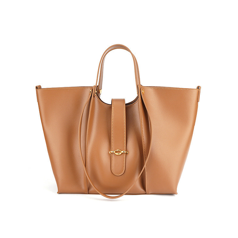 Women's Genuine Leather Tote Bag – Large Structured Elegant Design