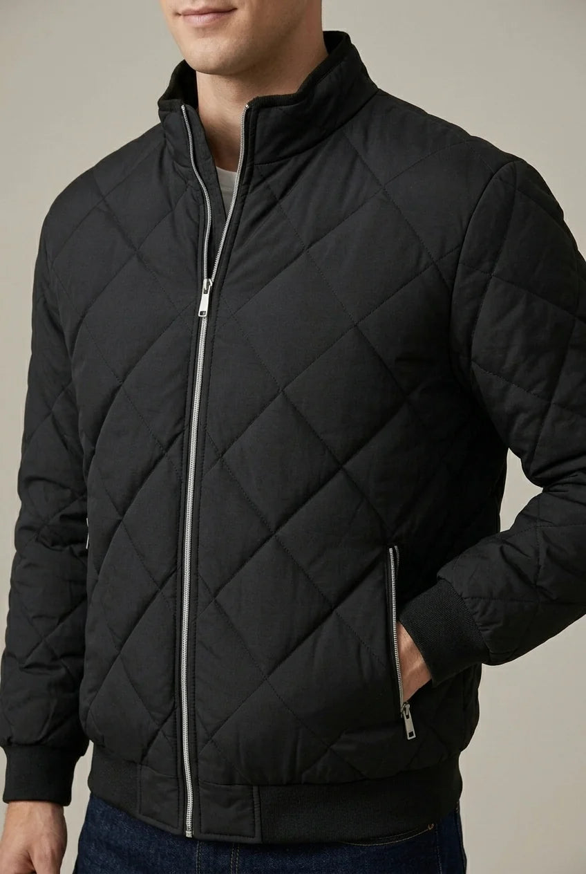 Men's Cardigan Jacket with Stand Collar – Soft Fleece Interior