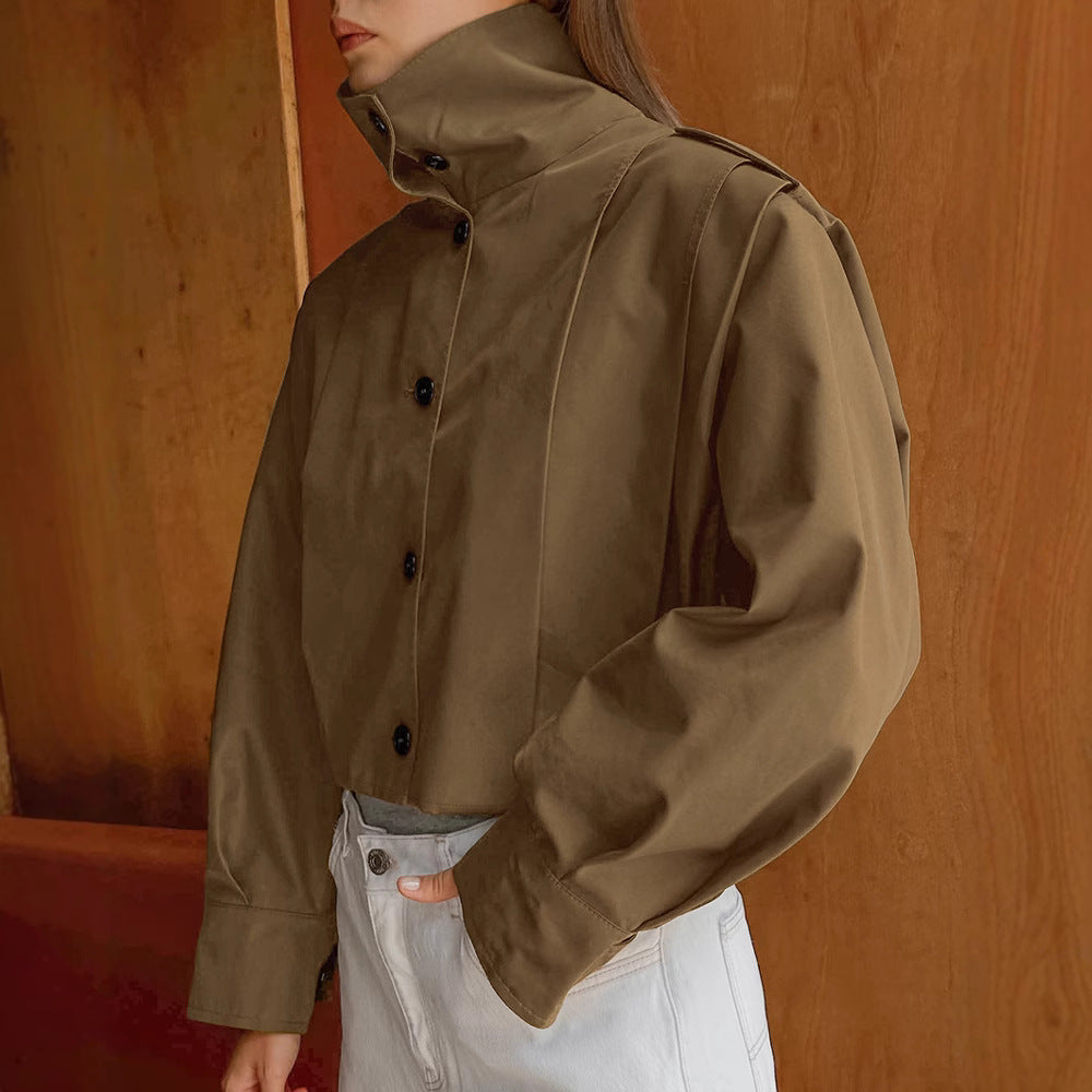 Men's Coat with Notched Lapel – Minimalist Single-breasted Cut