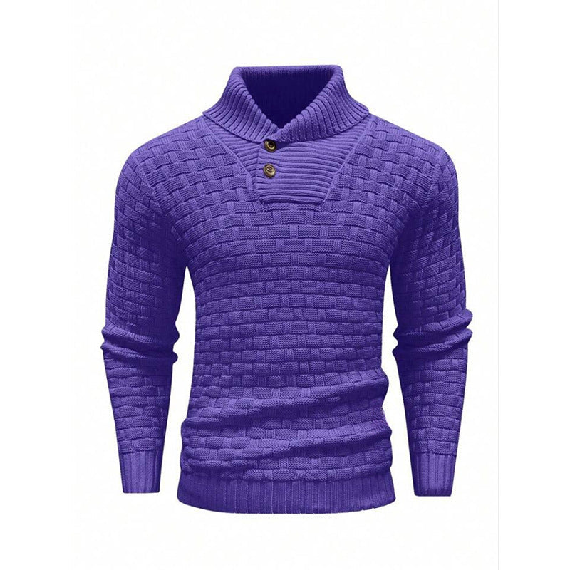 Men's Slim Fit Sweater - Buttoned Neckline Contemporary Finish