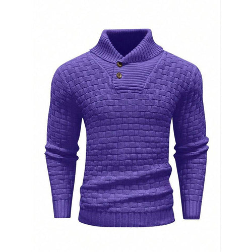 Men's Slim Fit Sweater - Buttoned Neckline Contemporary Finish