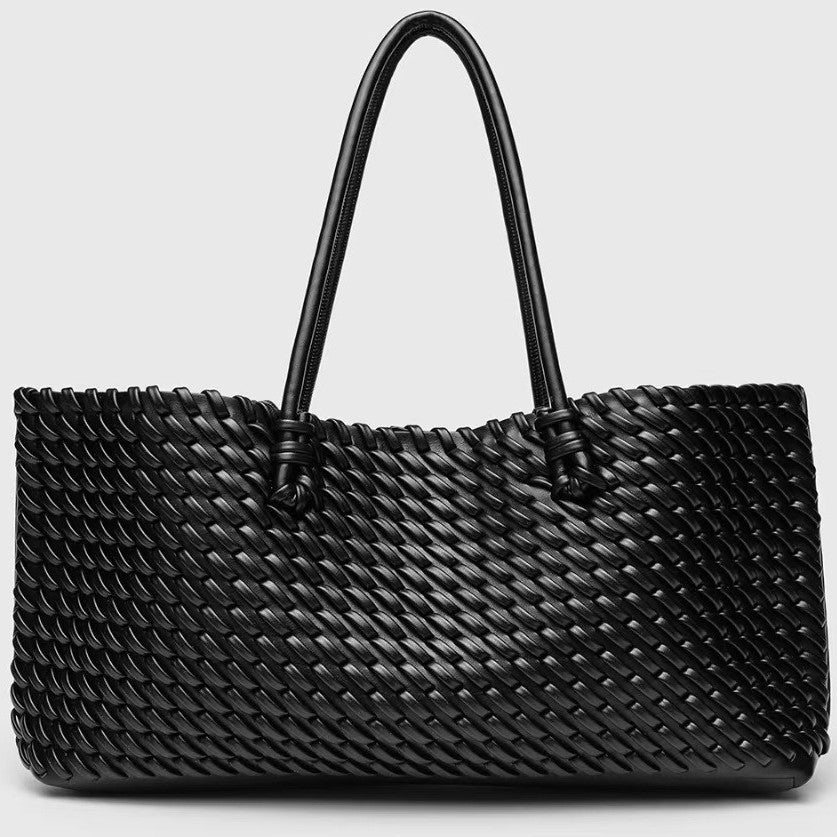 Women's Braided Tote Bag – Structured Rectangular Shape