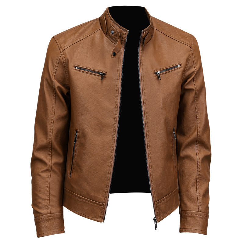 Men's Fitted Zip Jacket – Crew Neck with Pockets