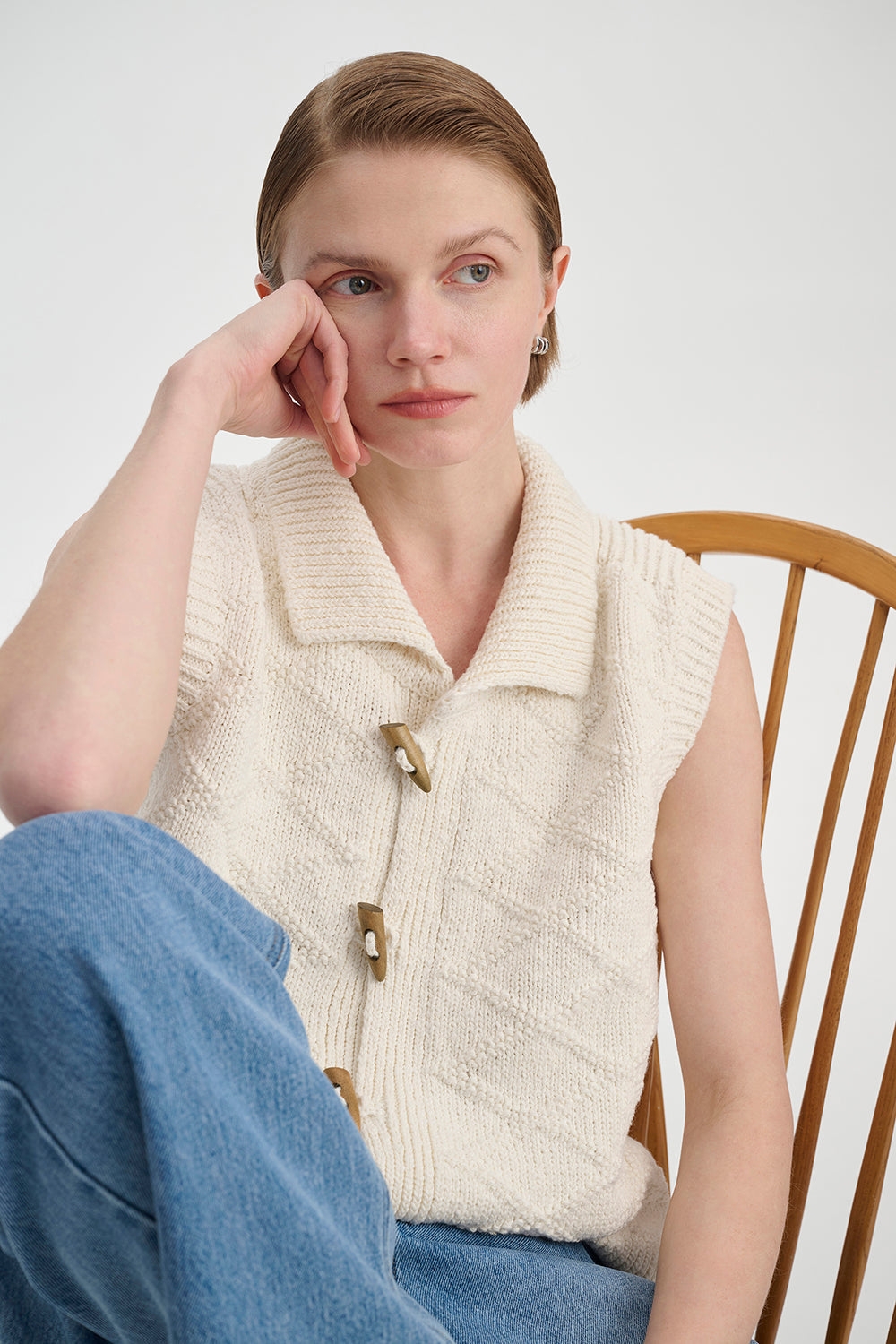 Women's Woven Cotton Vest – Vintage Diamond Pattern