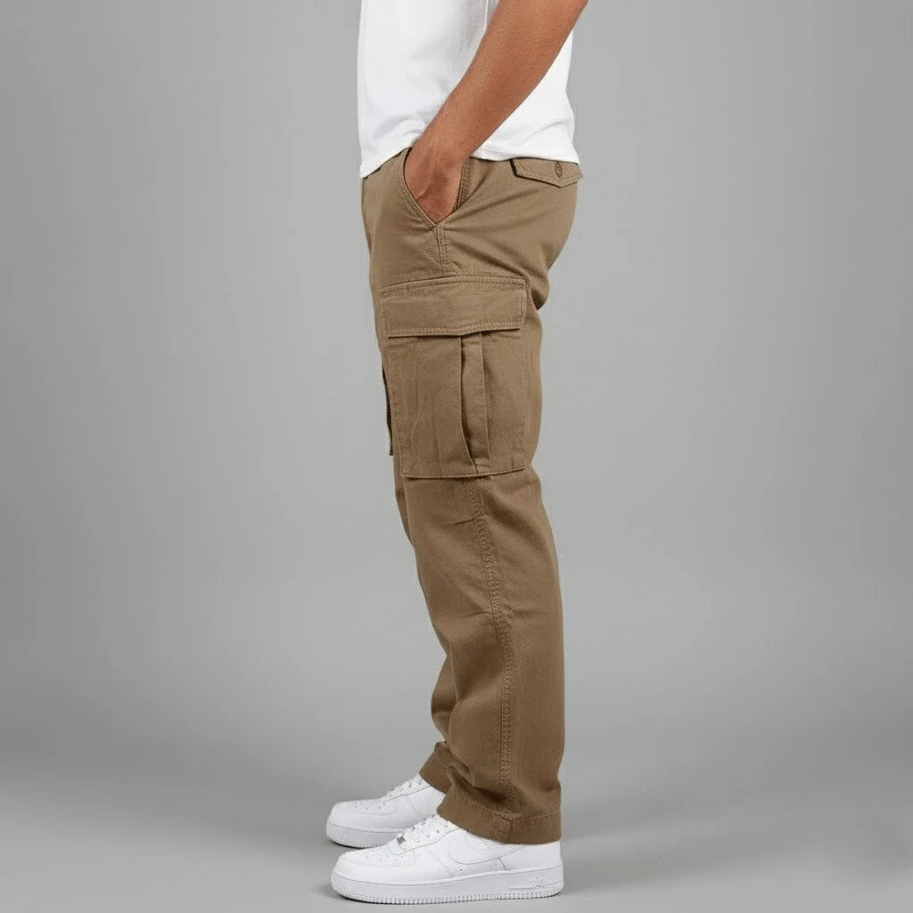 Men’s Cargo Trousers – Relaxed Fit, Drawstring Size, Multiple Pockets