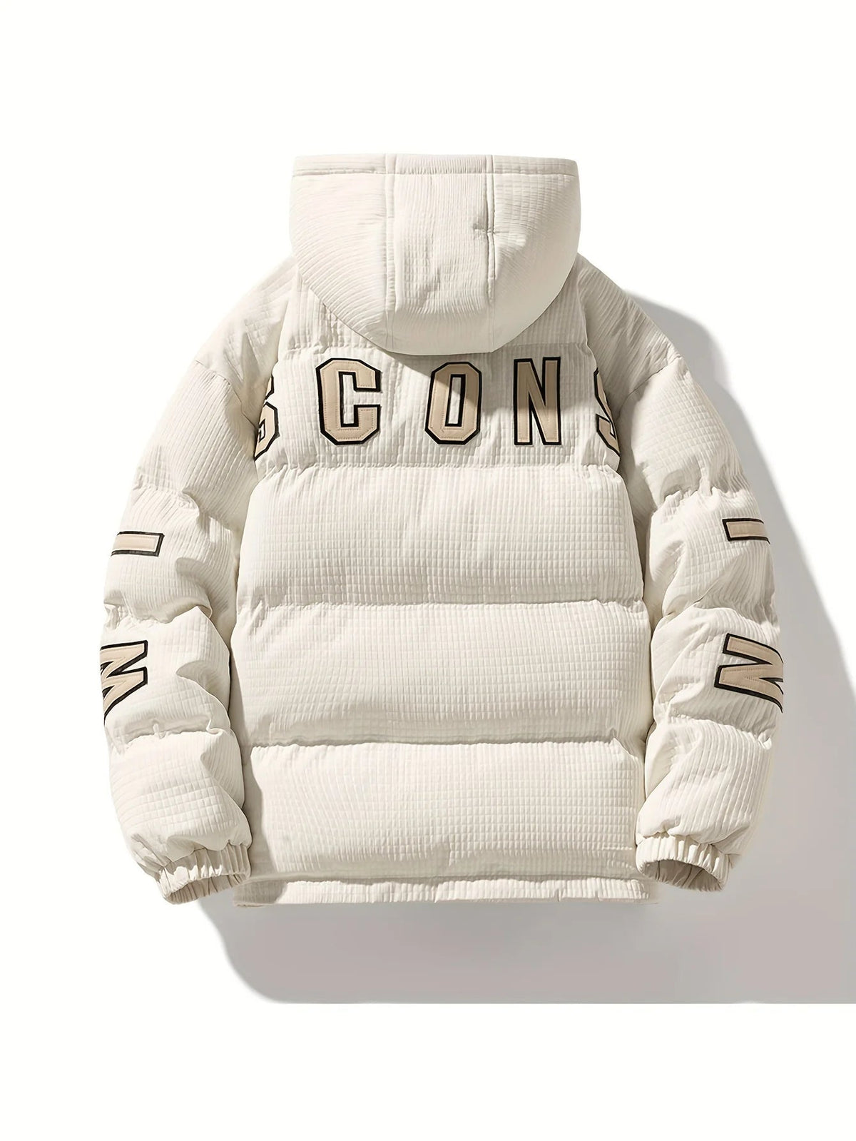 Men's quilted Coat with Hood – Modern Solid-Color Design