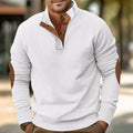 Men's Corduroy Hooded Jacket – Stand-Up Collar, Check Pattern
