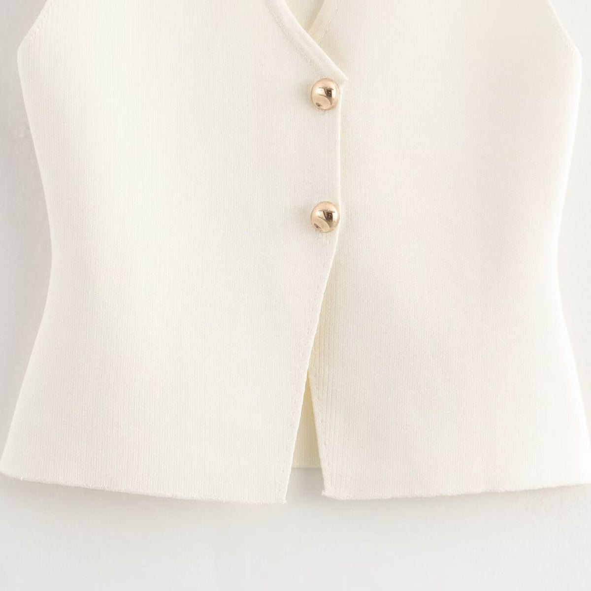 Women's Knit Vest – Buttoned Sleeveless Cardigan