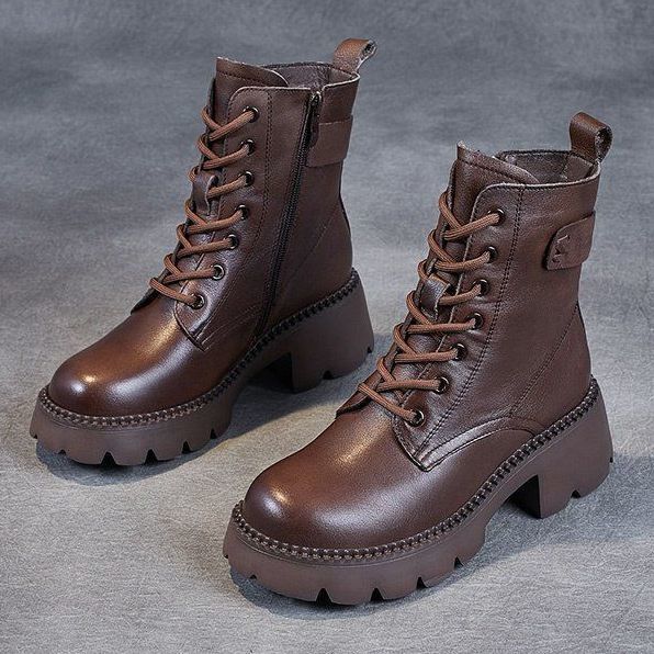 Women's High-Heel Ankle Boots – Platform, Fleece Lining