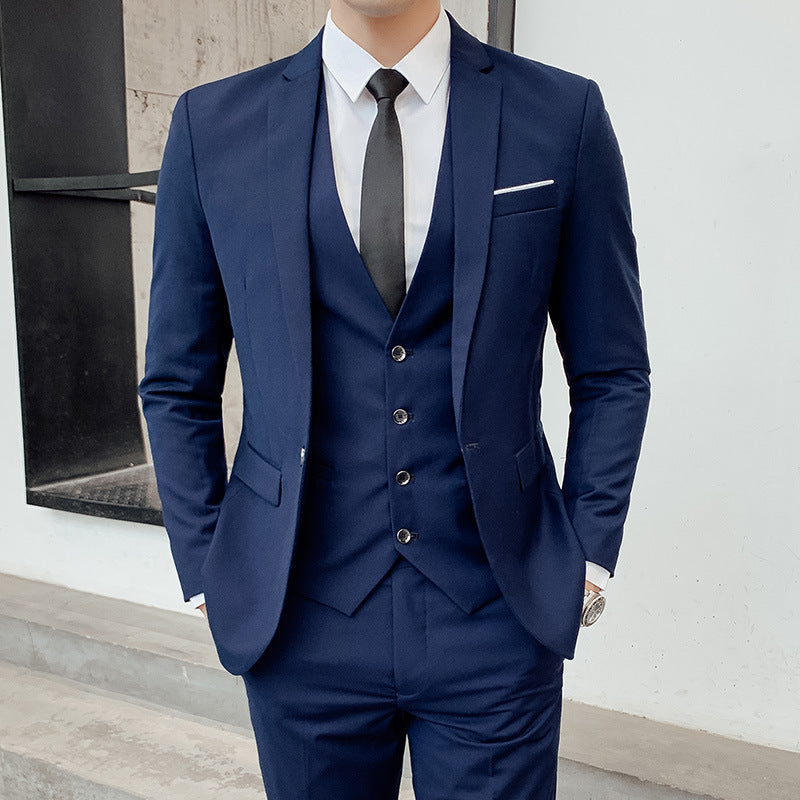 Men's 3-Piece Cotton Suit – Modern Slim Fit
