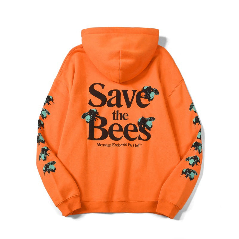 Men's Cotton Hooded Sweatshirt - Relaxed Fit with Animal Design