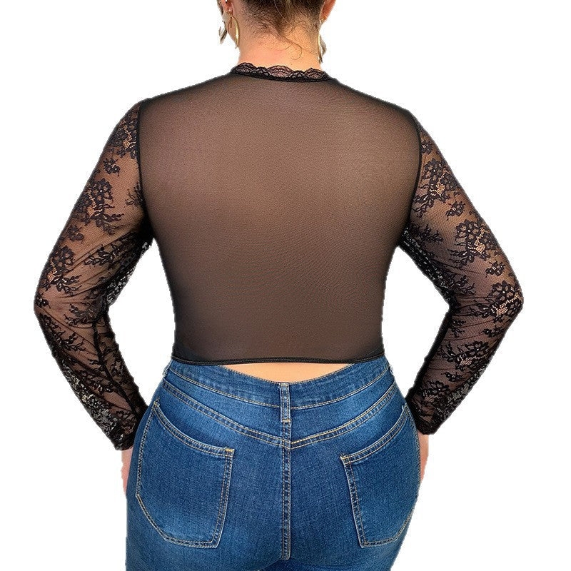 Women's Sheer Lace Top - Structured Cutout Bustier Fit