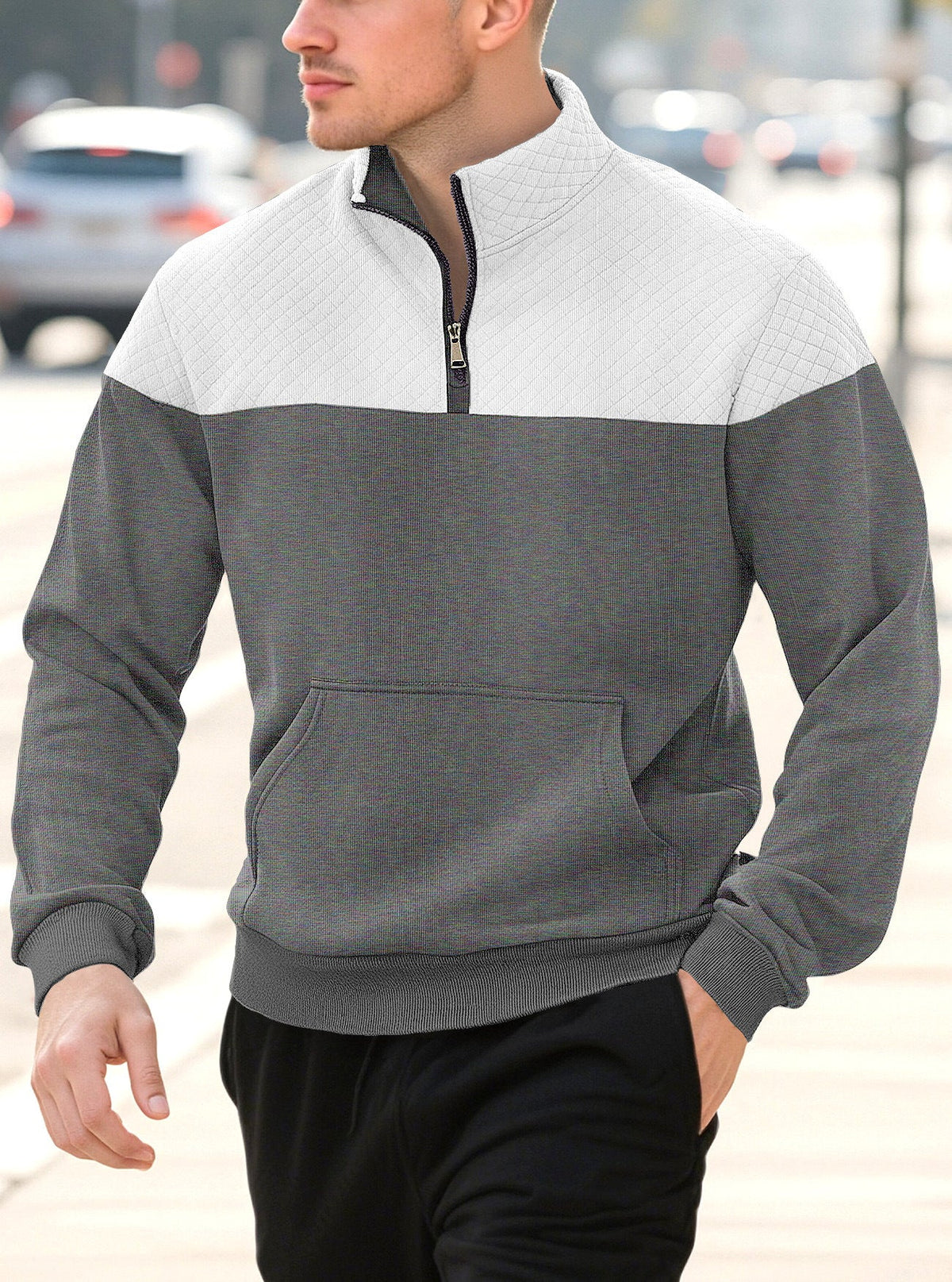 Men's Zippered Knitwear Sweater – Minimalist Long Sleeves
