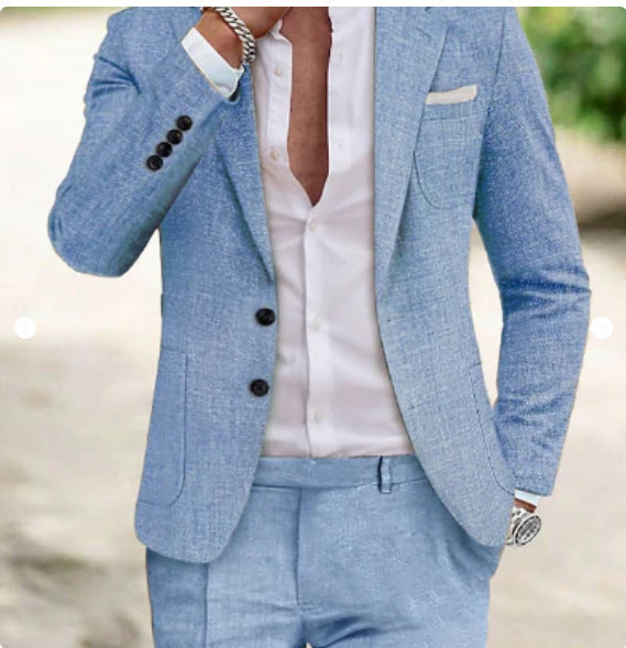 Men's Two-Piece Suit – Digital Print Modern Silhouette