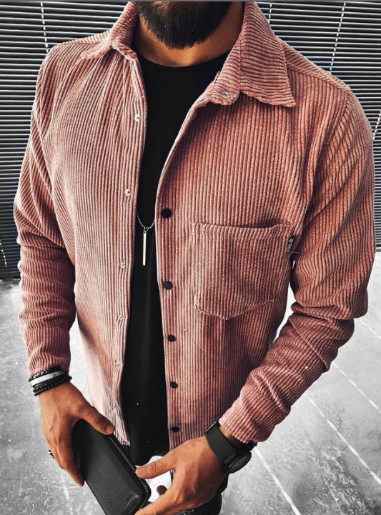 Men's Cotton-Blend Checked Shirt – Long Sleeve, Pocket