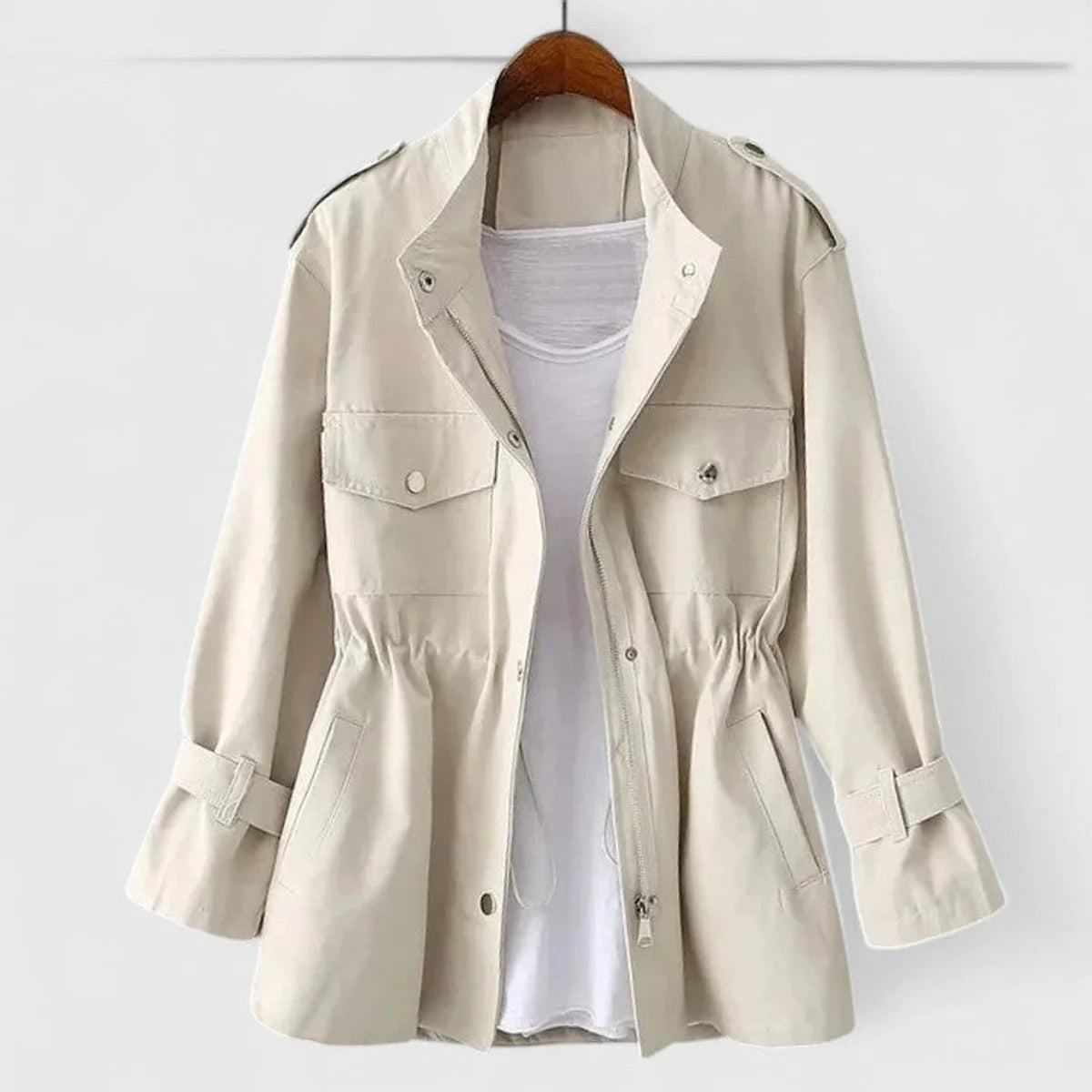 Women's Trench Coat with a Modern Silhouette - Defined waist and urban elegance