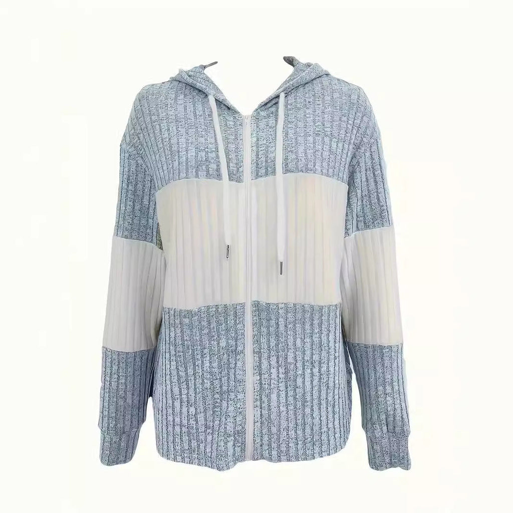 Women's Hooded Sweatshirt – Relaxed Fit, Zip Closure and Soft Textured Fabric