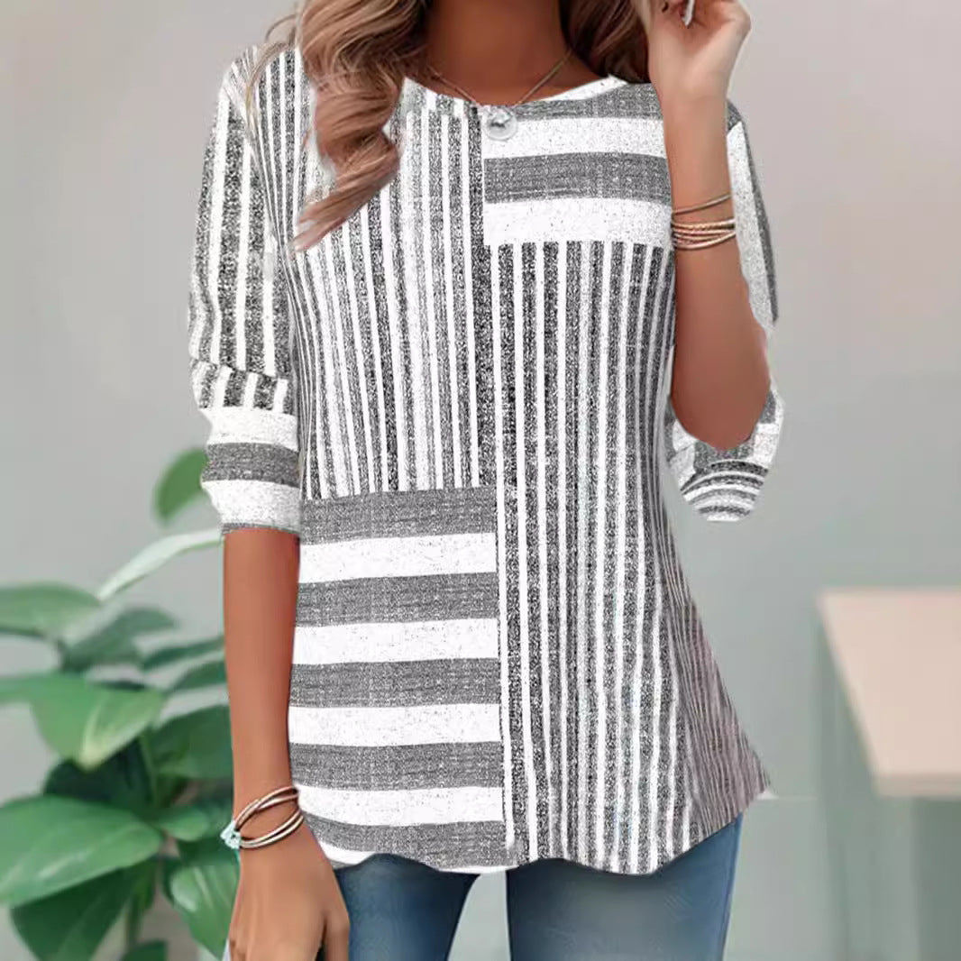 Women’s Retro Checkered Sweatshirt – Artistic 3D Effect