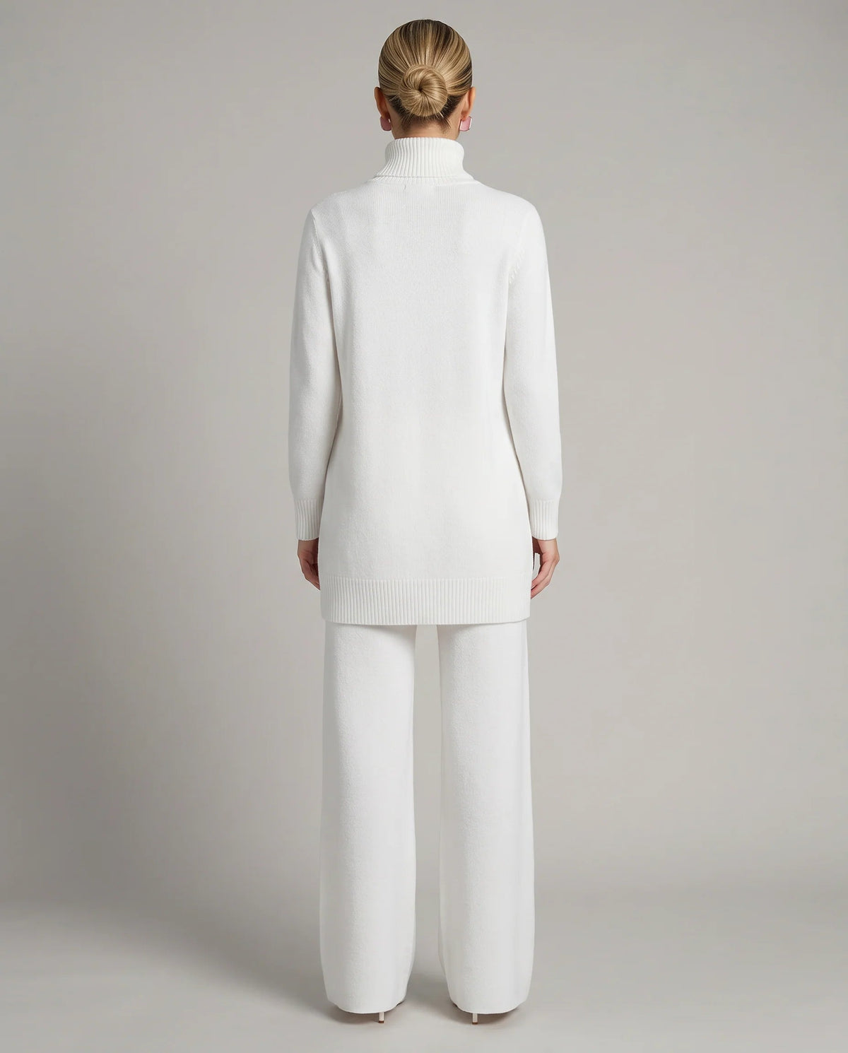 Women's Two-Piece Knit Set – Relaxed Fit, Wide Leg