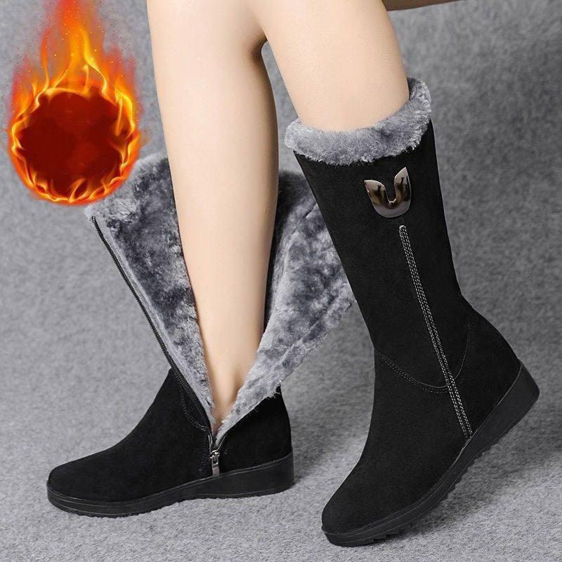 Women's Mid-Calf Boots – Warm, Non-Slip Lining