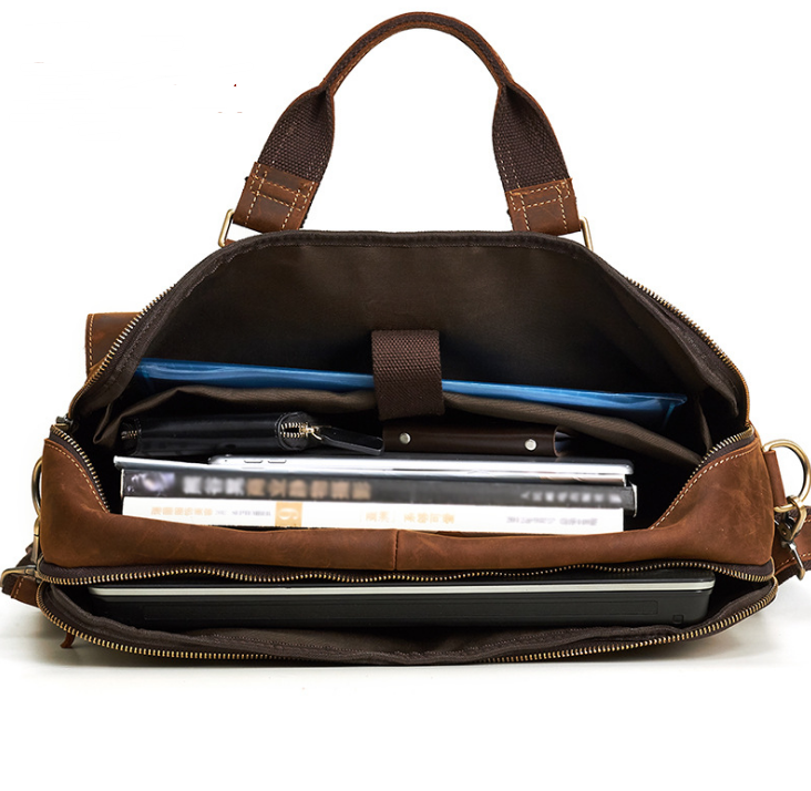 Men's Genuine Leather Handbag – Classic Business Document Holder