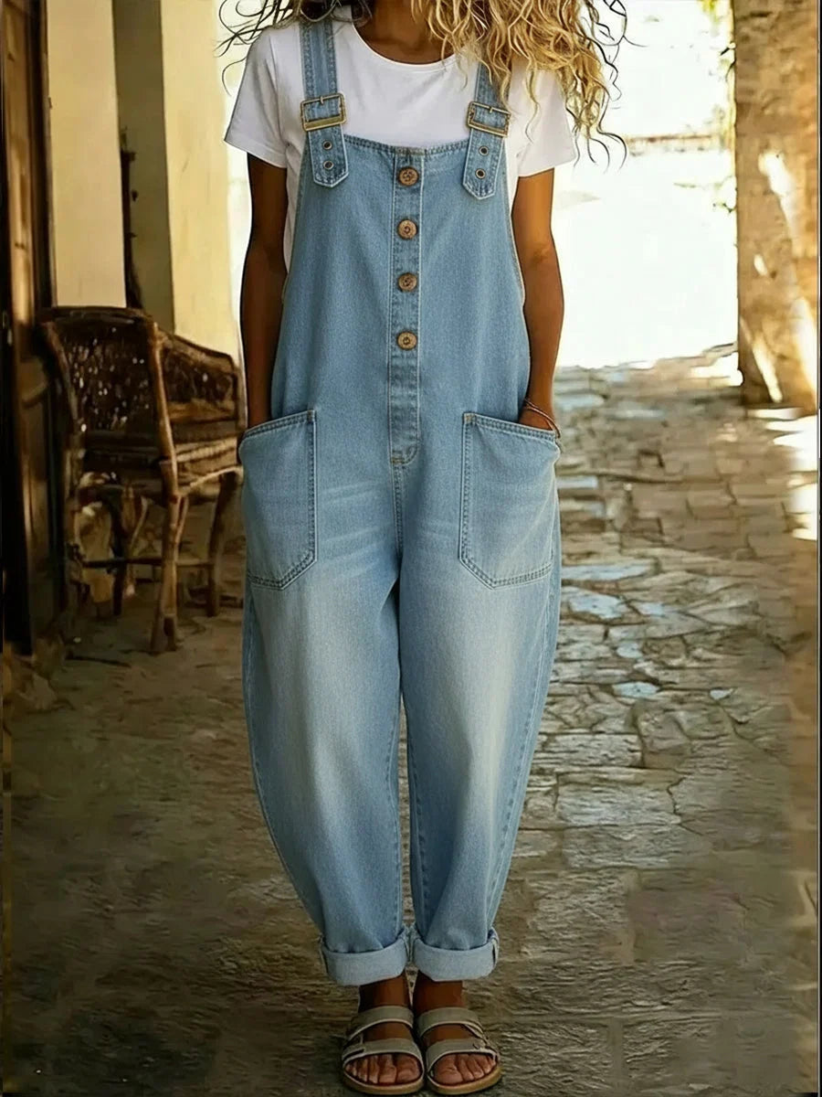 Women's Denim Jumpsuit – Relaxed Vintage Fit