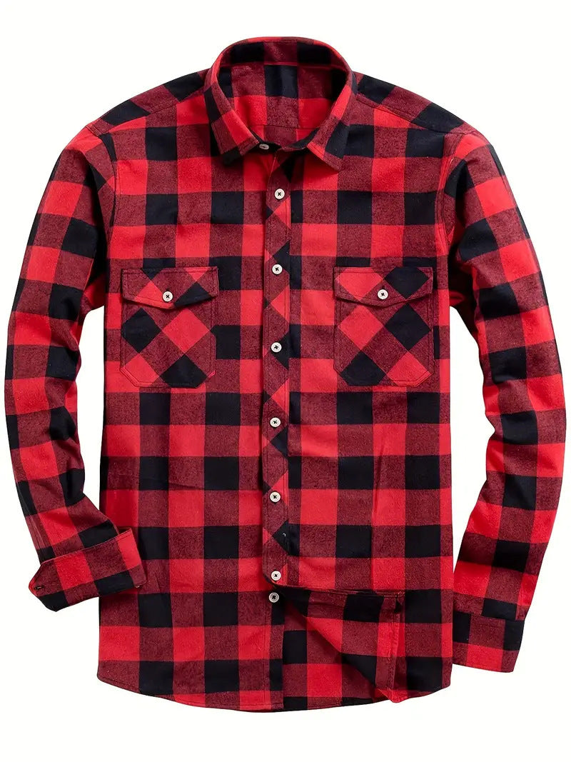 Men's Plaid Shirt – Long Sleeves, Relaxed Fit