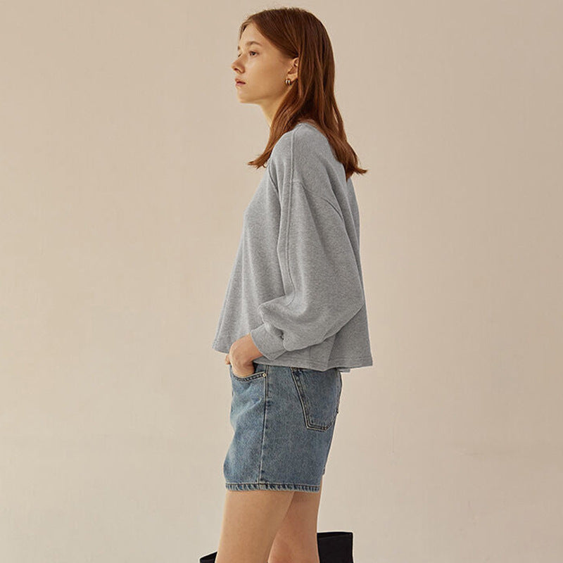 Women's Puff Sleeve Top – Casual Short Sleeve Knit