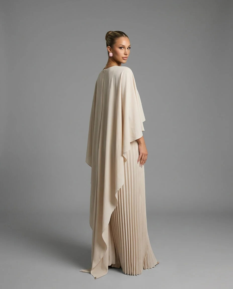 Women's Maxi Dress with Batwing Sleeves, Relaxed Fit.