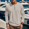 Men's Cotton Corduroy Henley Shirt – Slim Fit