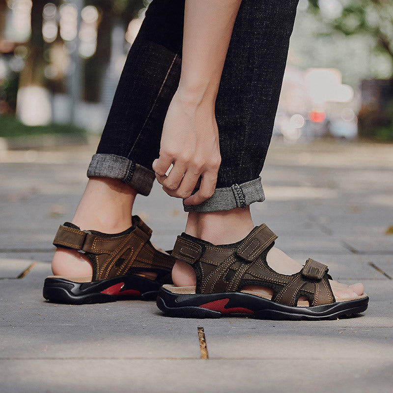 Men's Roman Sandals – Leather-Look Upper, Outdoor Style