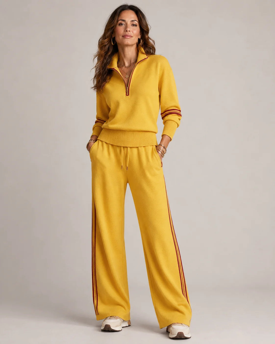 Women's Two-Piece Cotton Set – Relaxed Fit, Long Sleeves