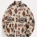 Women's Geometric Pattern Coat - Relaxed Fit