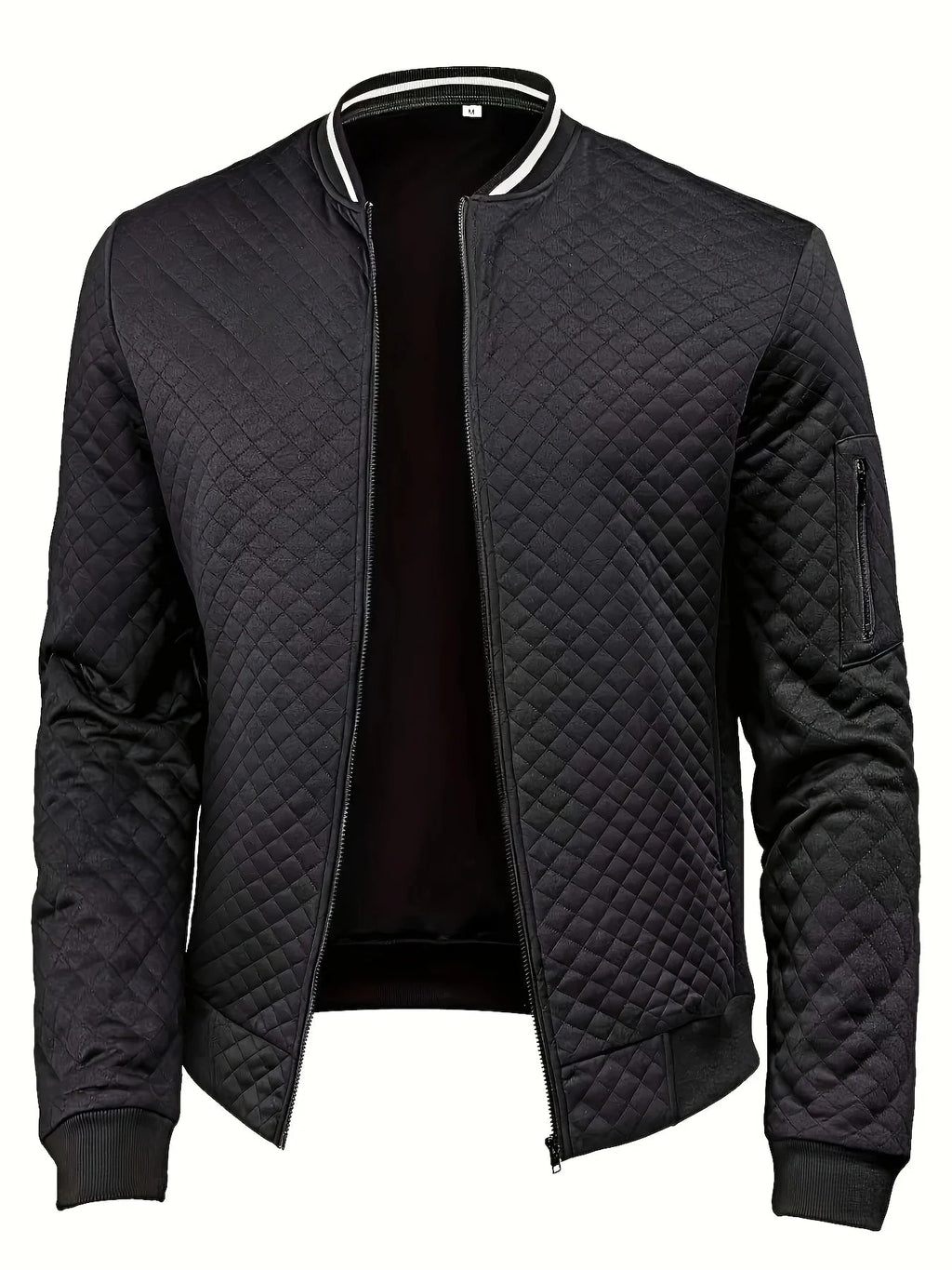 Men's Textured Knit Jacket – Structured Zip Closure