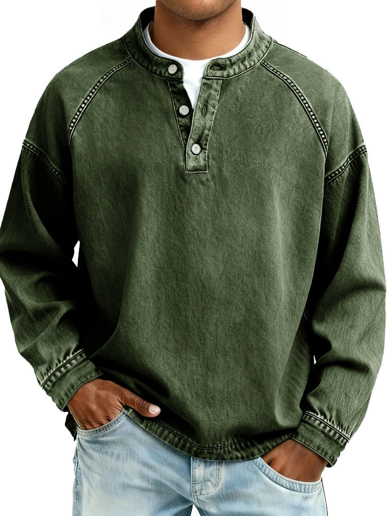 Casual Men's Long-Sleeve Shirt – Vintage Loose Fit