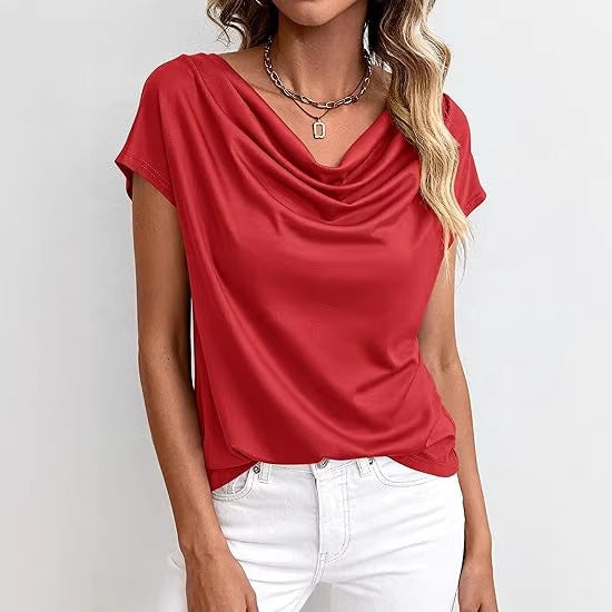 Women's Plain Short-Sleeve Top – Casual Cut