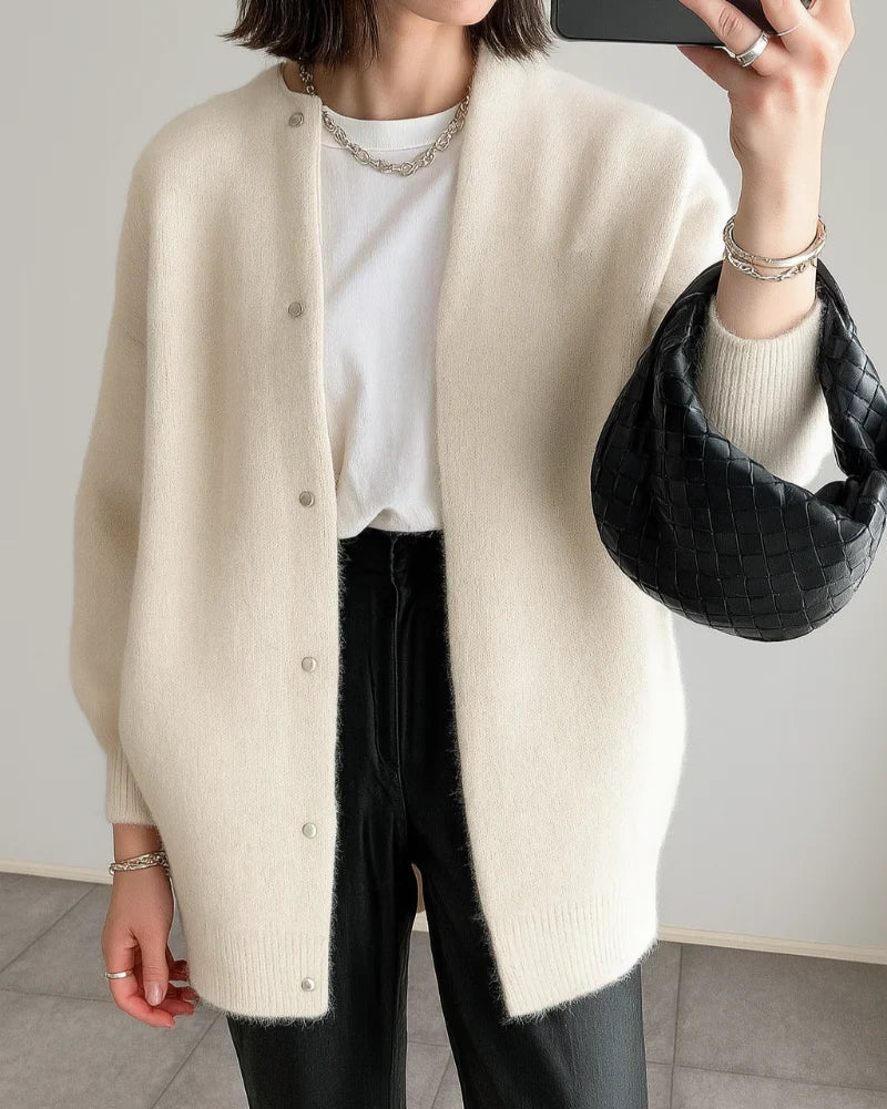 Women's Long Vest with a Relaxed Fit – Fine Knit and Patch Pockets