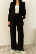 Women's Two-Piece Suit Set – Relaxed Blazer and Wide-Leg Trousers