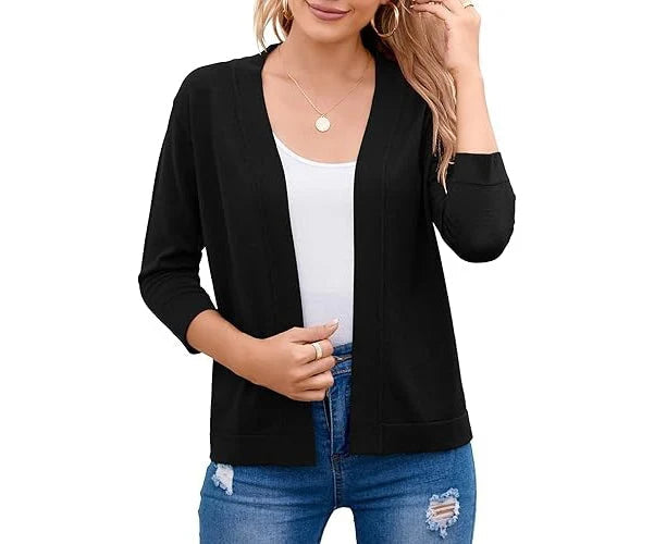 Women's Knit Cardigan – Short, Open Front