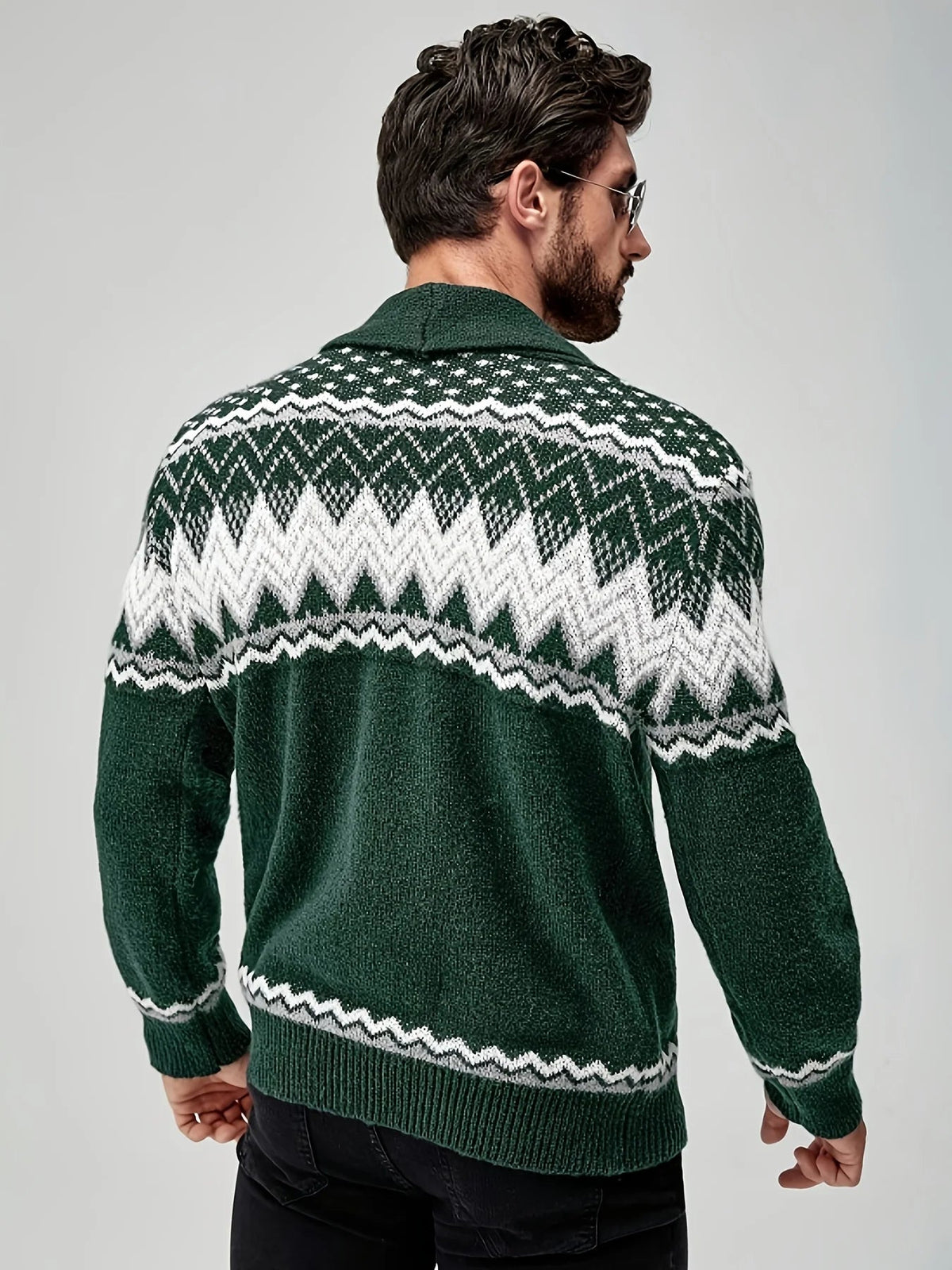 Men's Knitted Cardigan – Classic Button Front, Relaxed Fit