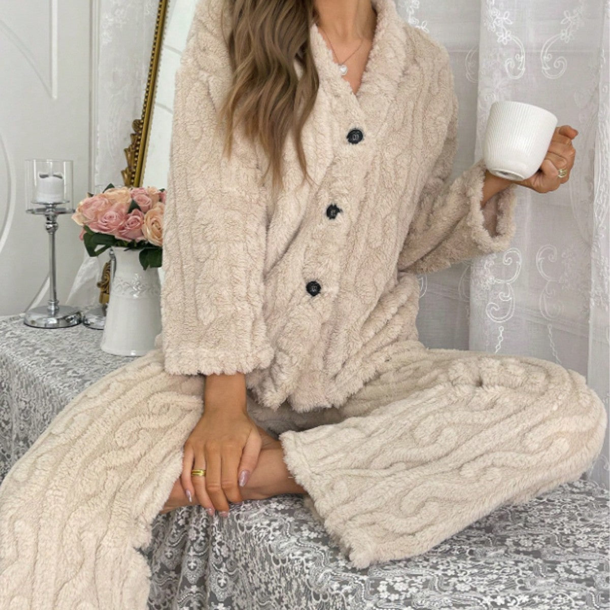 Two-Piece Women’s Cardigan Set – Chic Relaxed Loungewear