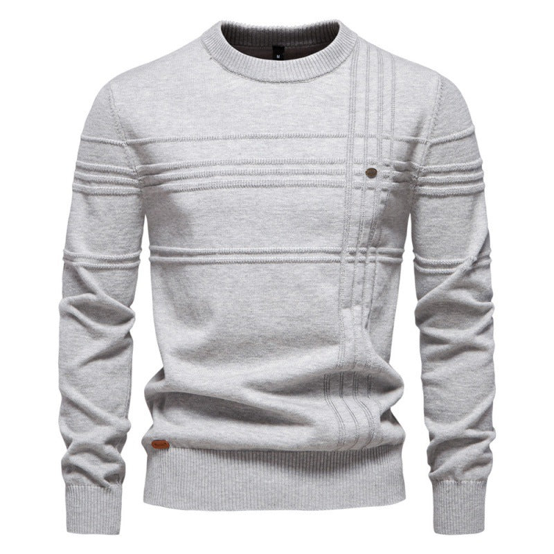 Men's Cotton Crew-Neck Sweater – Timeless Slim Fit
