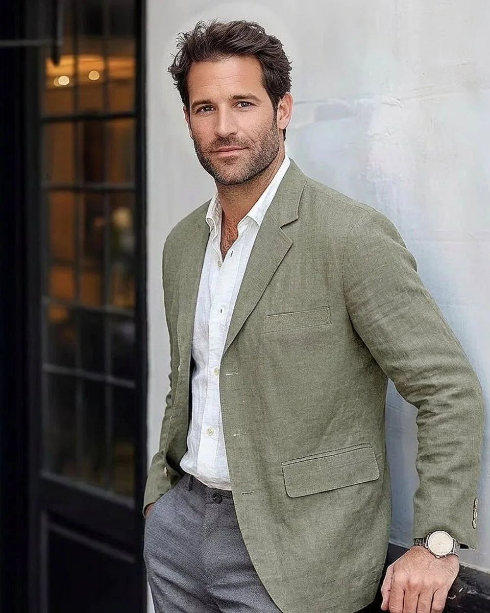 Men's Linen Cotton Jacket – Retro Deconstructed Cut