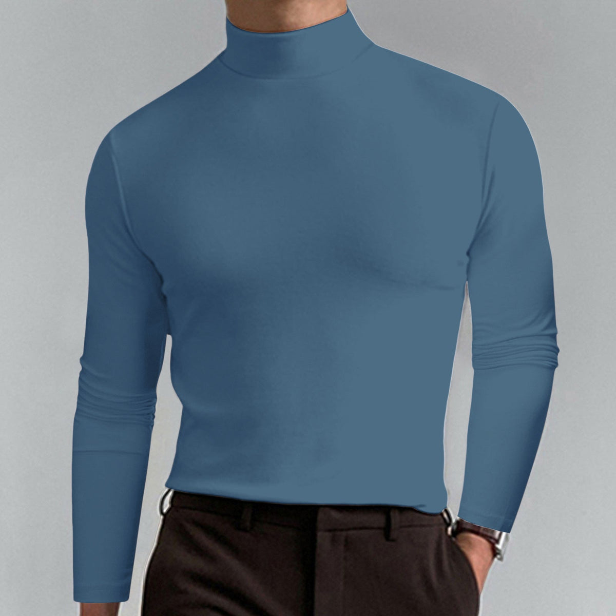 Men's Turtleneck T-Shirt – Classic-Fit Long Sleeve