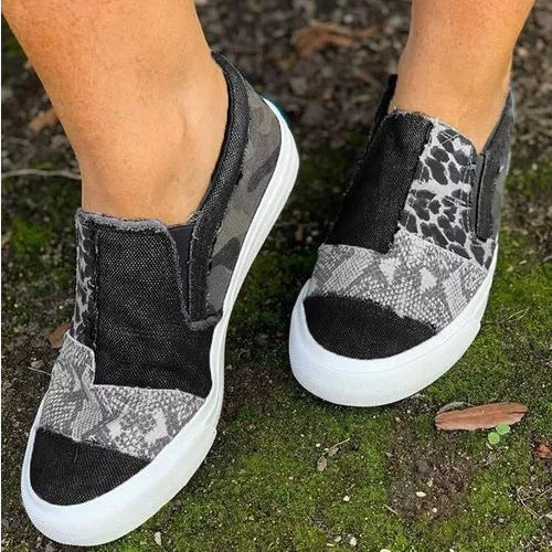 Women's Canvas Slip-On Sneakers – Flexible Upper, Easy to Slip On