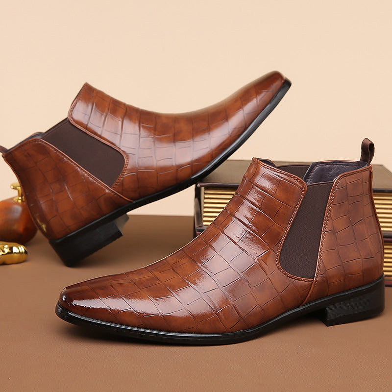 Men's Chelsea Boots – Glossy Finish, Modern Style