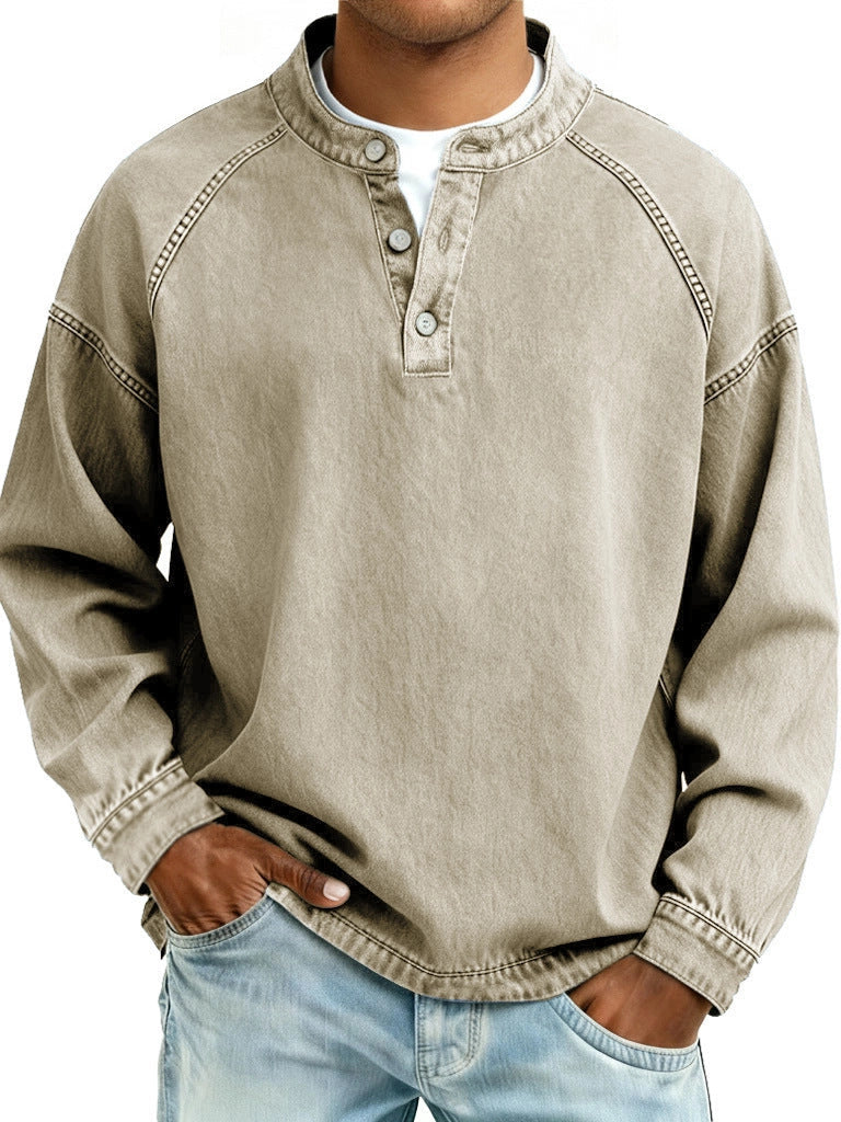 Casual Men's Long-Sleeve Shirt – Vintage Loose Fit