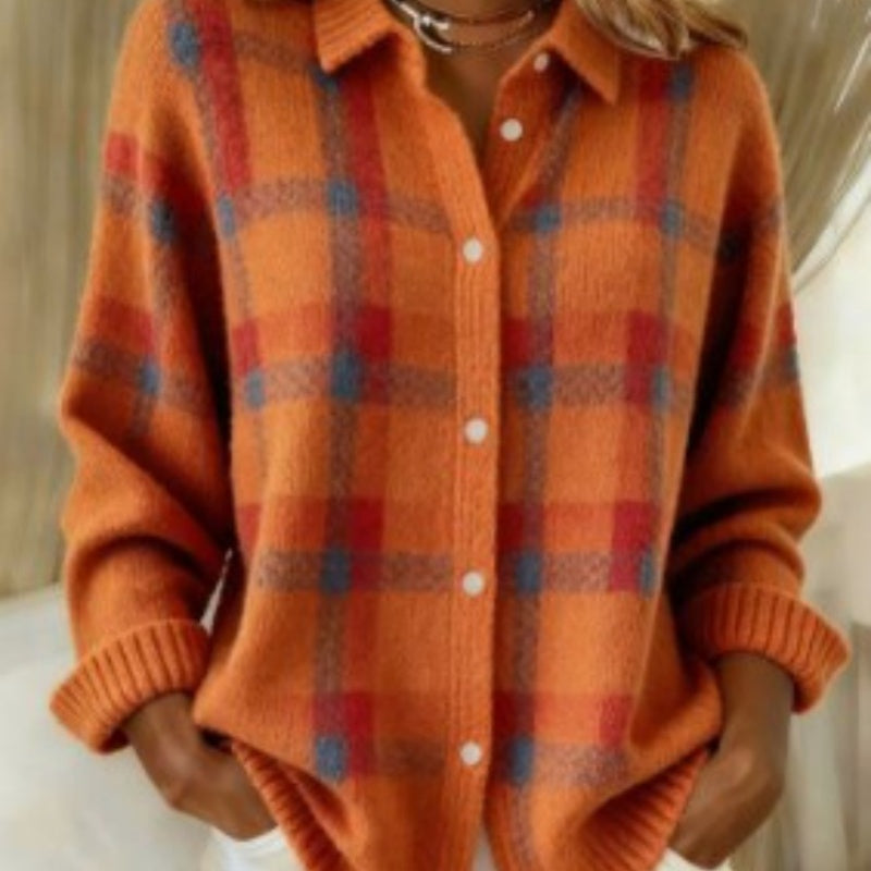 Women's Ribbed Knit Blouse – Casual Cardigan Style