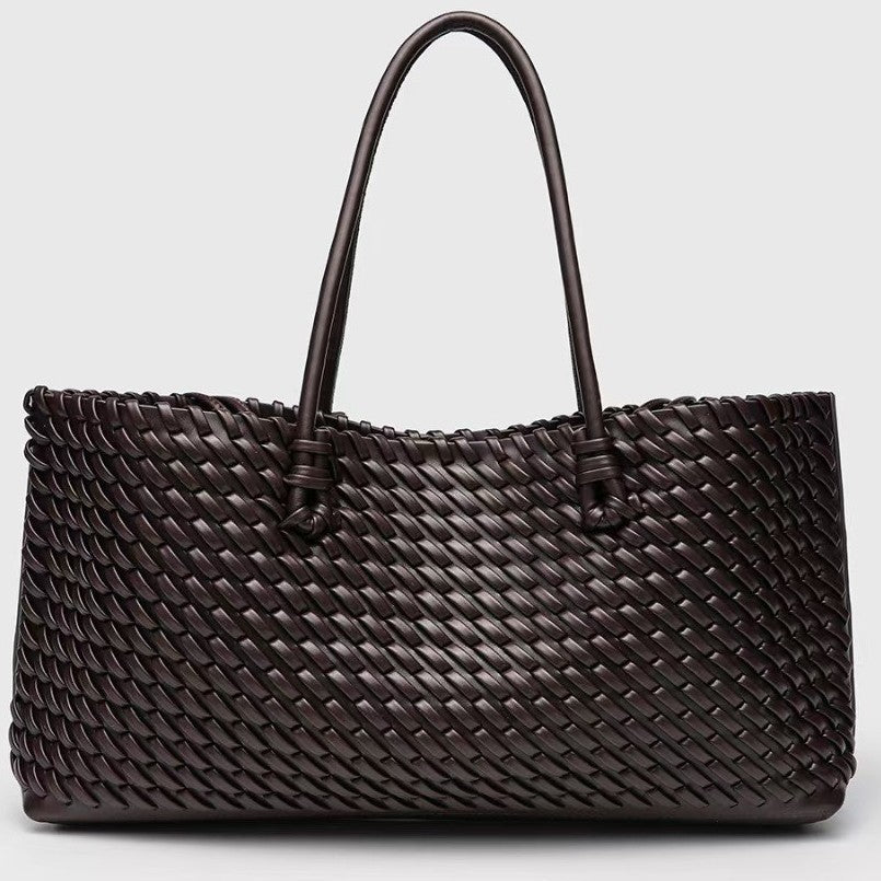 Women's Braided Tote Bag – Structured Rectangular Shape